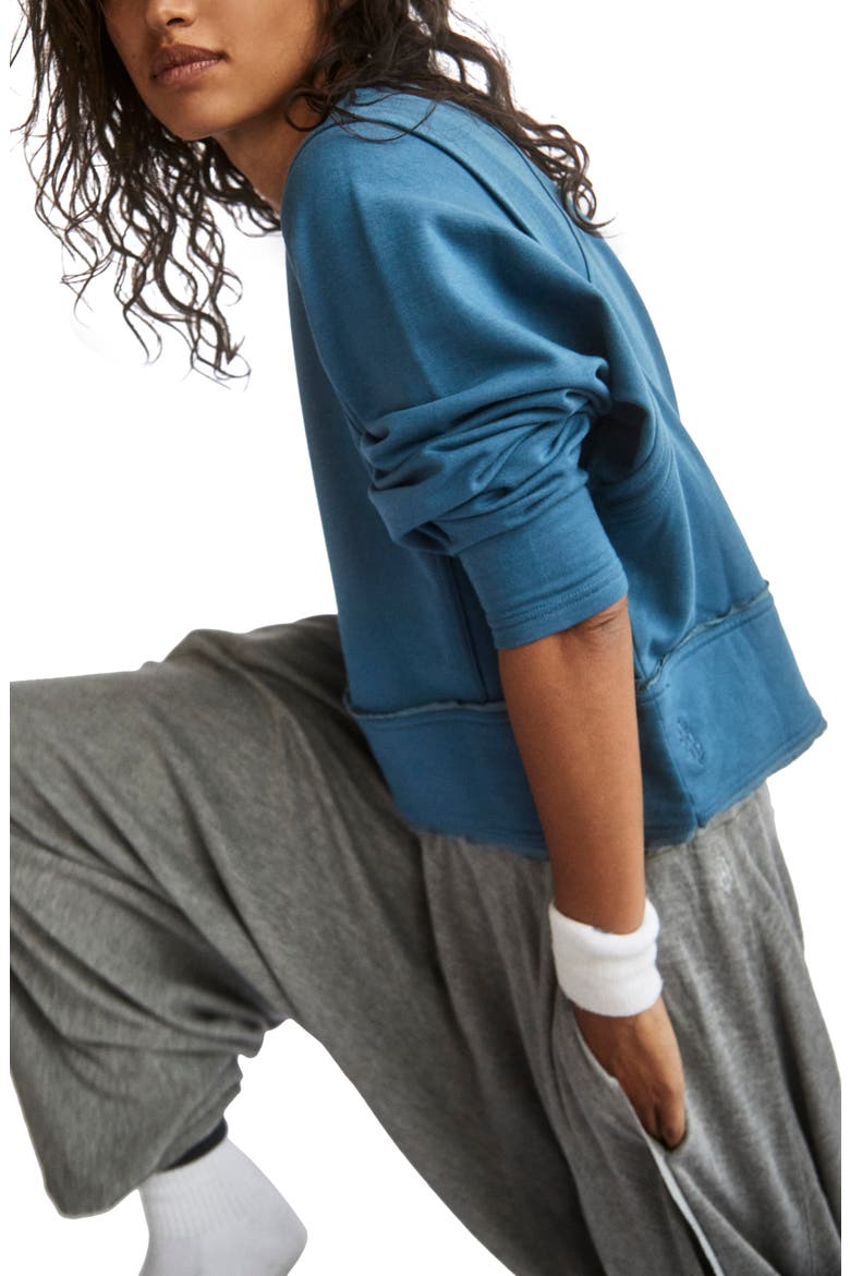 Free People FP Movement Where The Wind Blows Sweatshirt, Alternate, color, BLUE