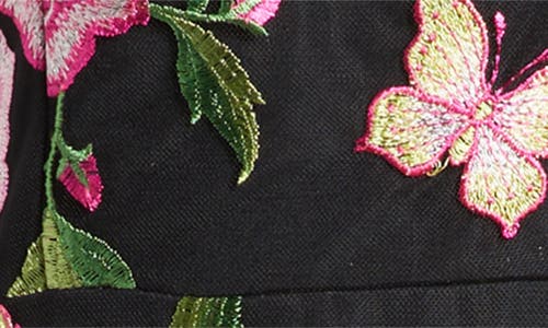 SAM EDELMAN SAM EDELMAN BUTTERFLY ROSE EMBROIDERED FIT & FLARE DRESS 