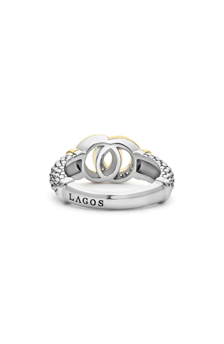 LAGOS Signature Caviar Two-Tone Interlocking Diamond Ring, Alternate, color, Two-Tone