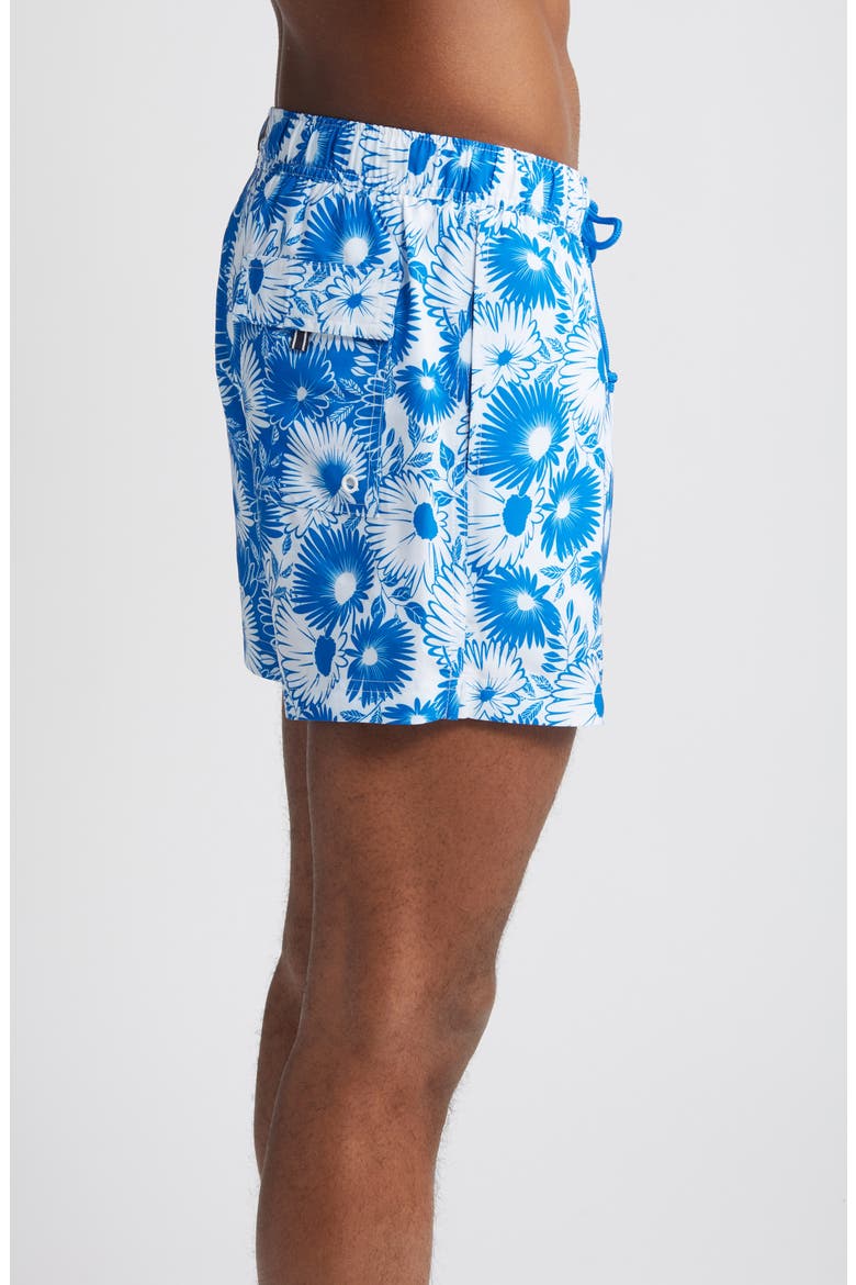 Floral Stretch Swim Trunks, Alternate, color, SKYDIVER