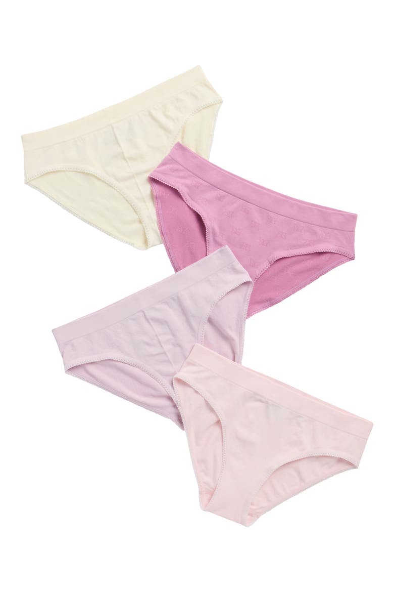 Kids' Assorted 4-Pack Bikini Briefs, Main, color, TARO/ STRAWBERRY/ MAUVE