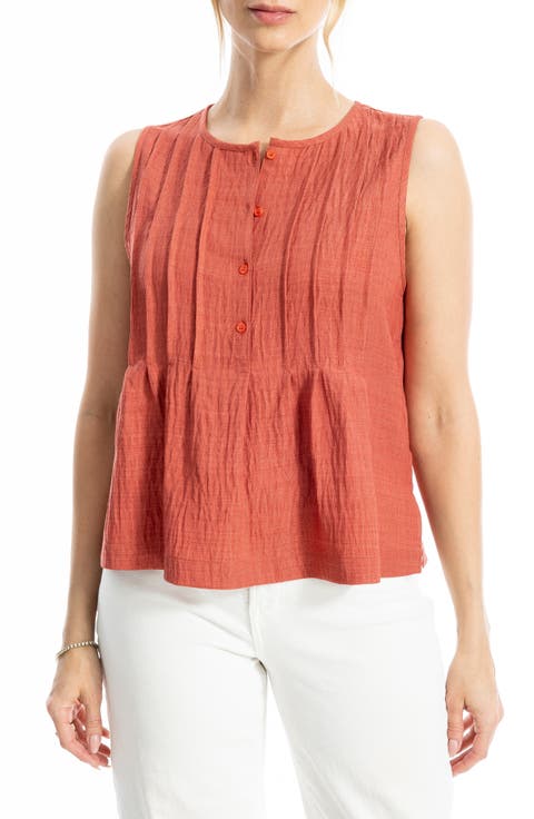 Pintuck Crinkle Sleeveless Top