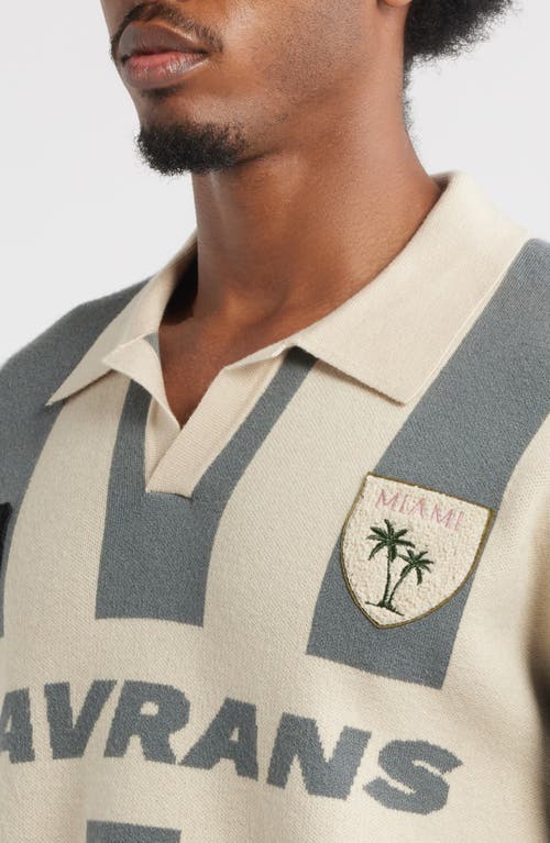 Mavrans Stripe Long Sleeve Knit Soccer Jersey In Gray