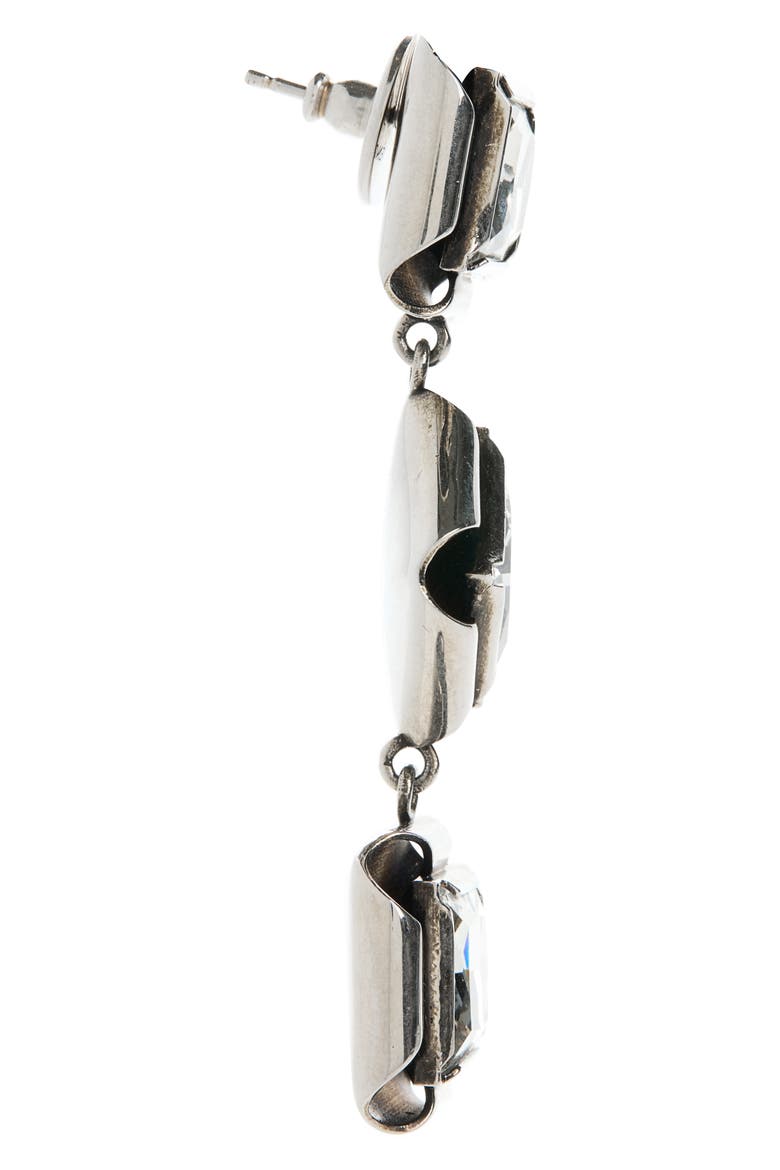 Deconstructed Crystal Drop earrings, Alternate, color, ANTIC SILVERY