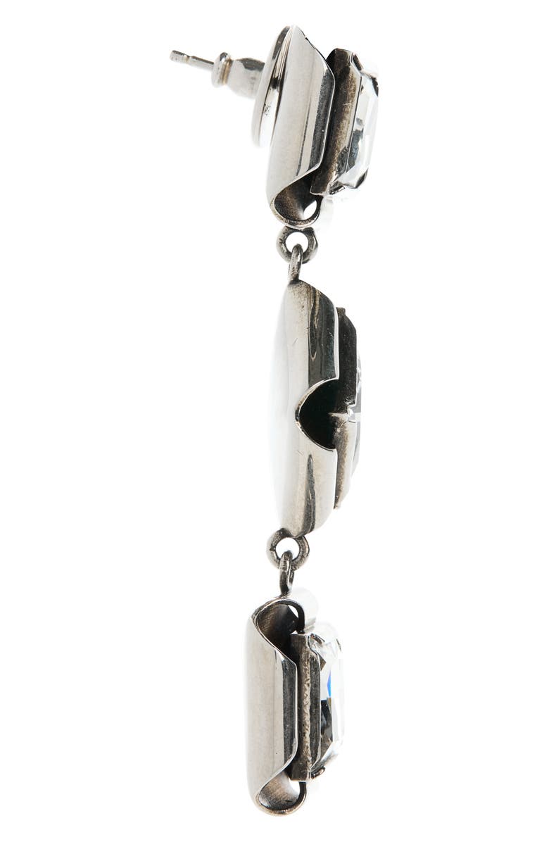 Givenchy Deconstructed Crystal Drop earrings, Alternate, color, Antic Silvery