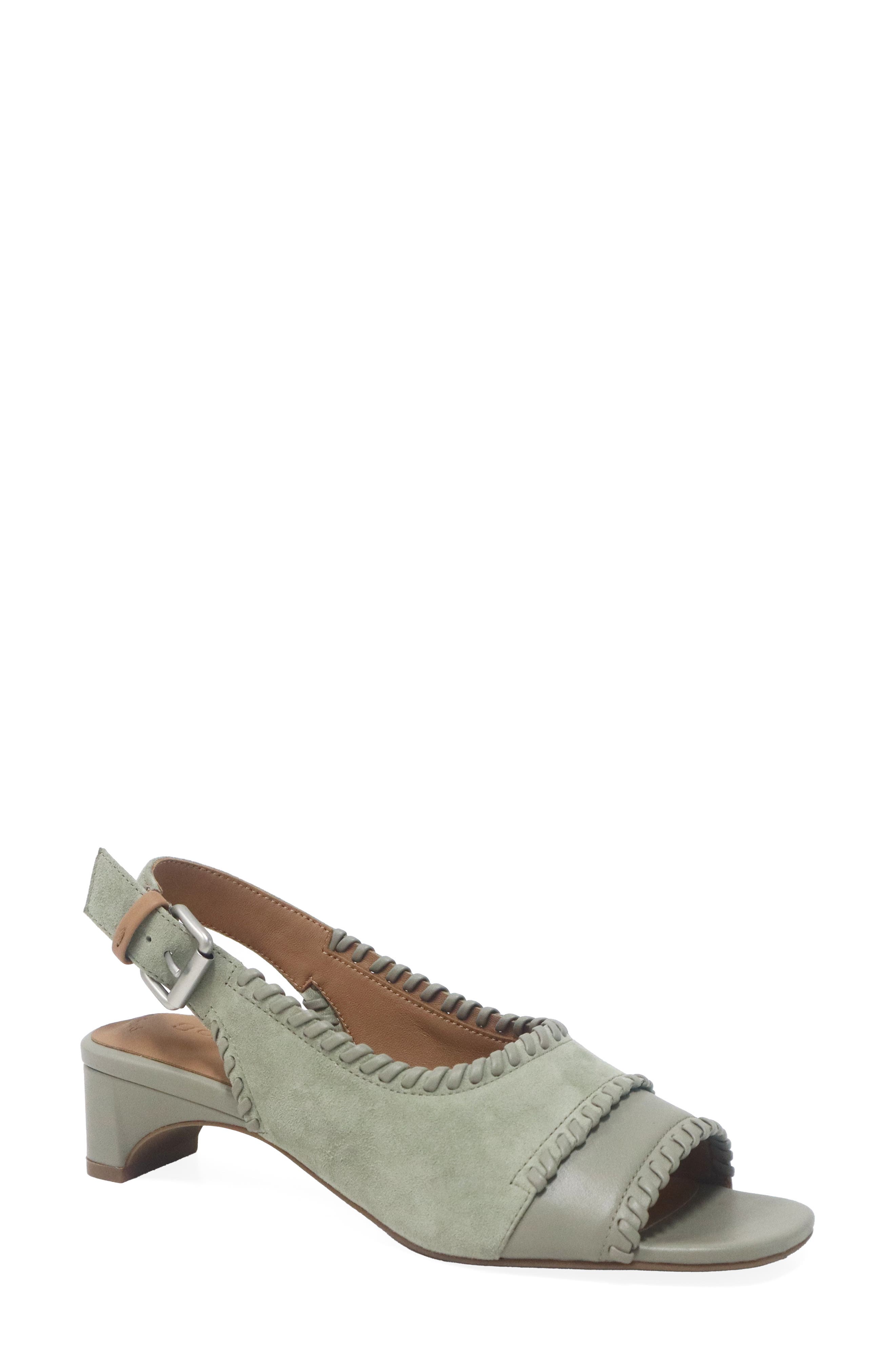 Gentle Souls Samarra Slingback Sandal, Main, color, Silver Sage Suede