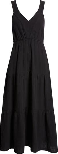 Steve Madden Amira Tiered Cotton Midi Dress | Nordstrom