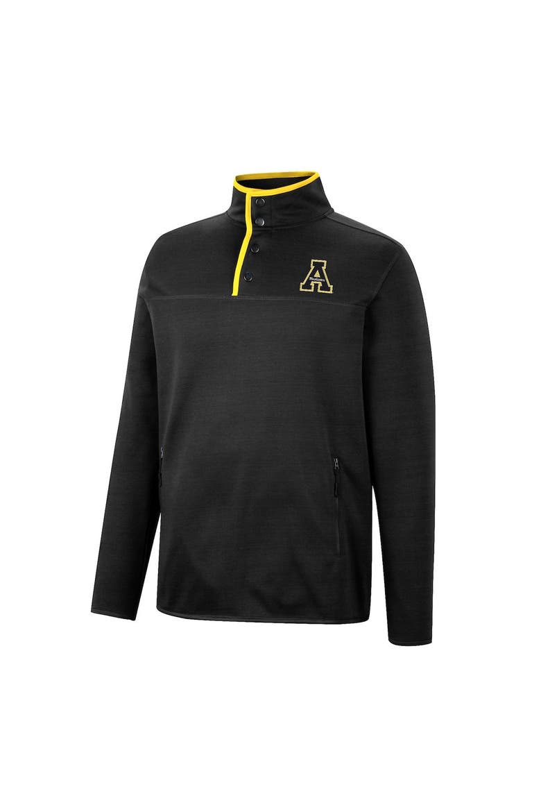 Men's Colosseum Black Appalachian State Mountaineers Rebound Quarter-Snap Jacket, Alternate, color, Black