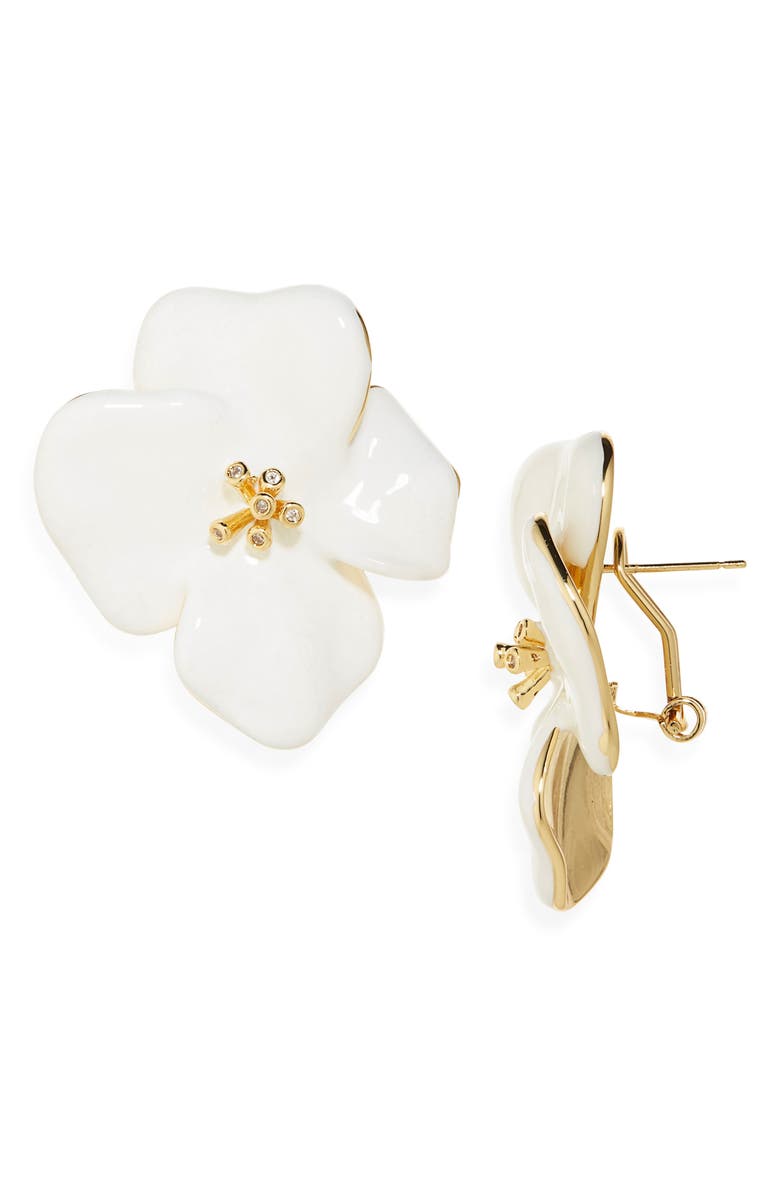 Shashi Bloom Large Drop Earrings, Main, color, Gold/ White