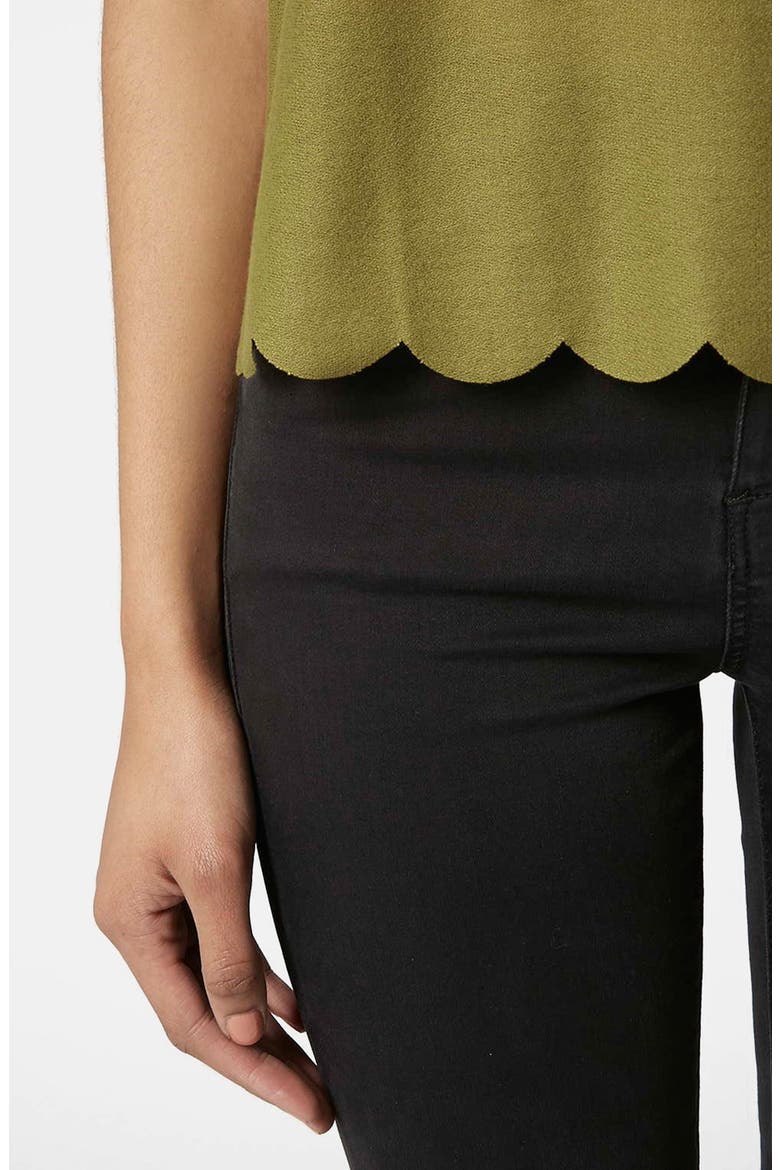 Scallop Frill Tee, Alternate, color, OLIVE
