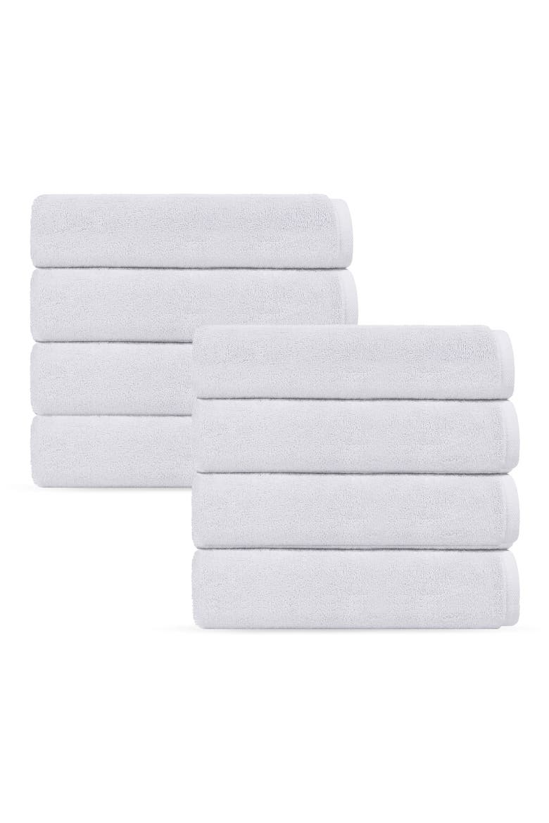 Puresoft 8-Piece Turkish Cotton Hand Towels, Main, color, WHITE