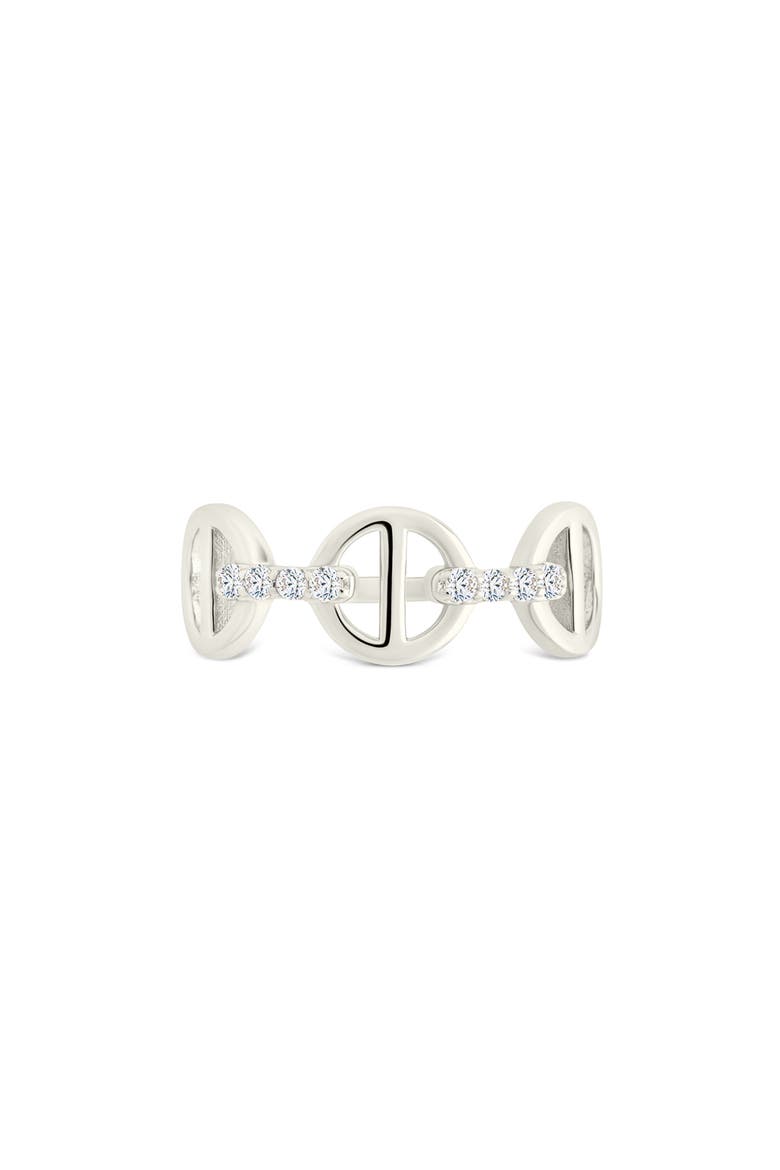 Felicia Cubic Zirconia Chain Ring, Alternate, color, SILVER