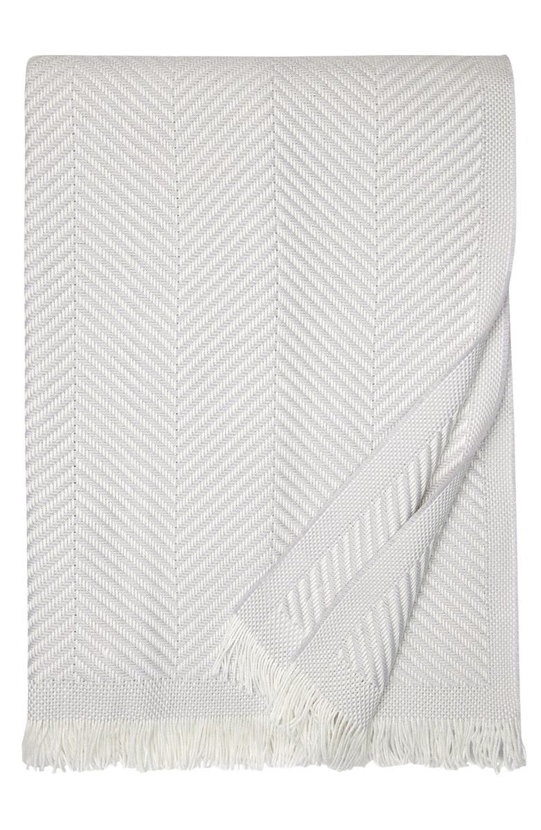 SFERRA Costa Cotton Throw, Main, color, Tin