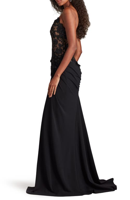 Tadashi Shoji Dresden Draped Sequin Embroidered Gown