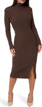 bebe Mock Neck Sweater Midi Dress