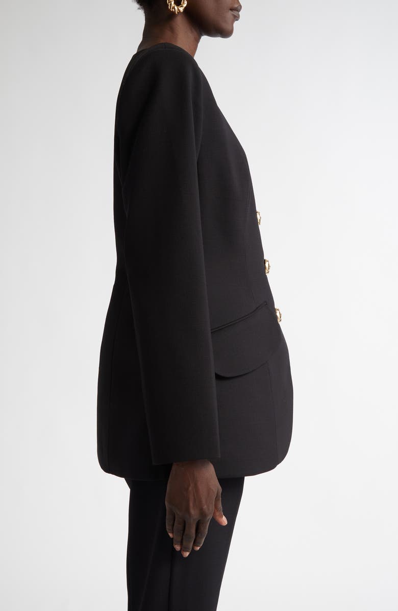 Carolina Herrera Single Breasted Stretch Virgin Wool Blazer, Alternate, color,