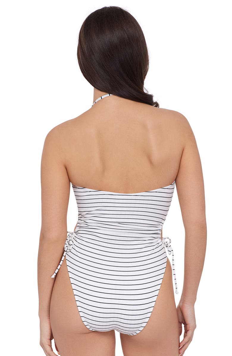 Stevie Cutout One-Piece Swimsuit With Adjustable Side Ties, Alternate, color, Boat Stripe