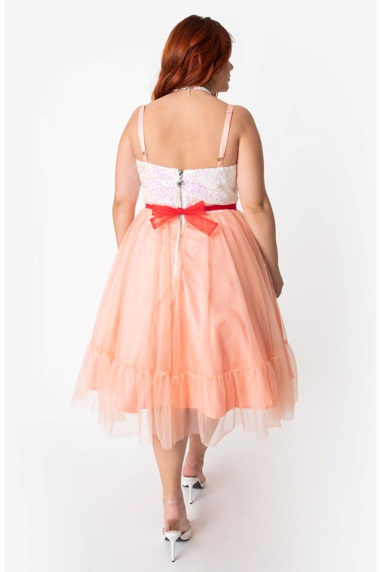 Chiffon Swing Dress, Alternate, color, Peach and White