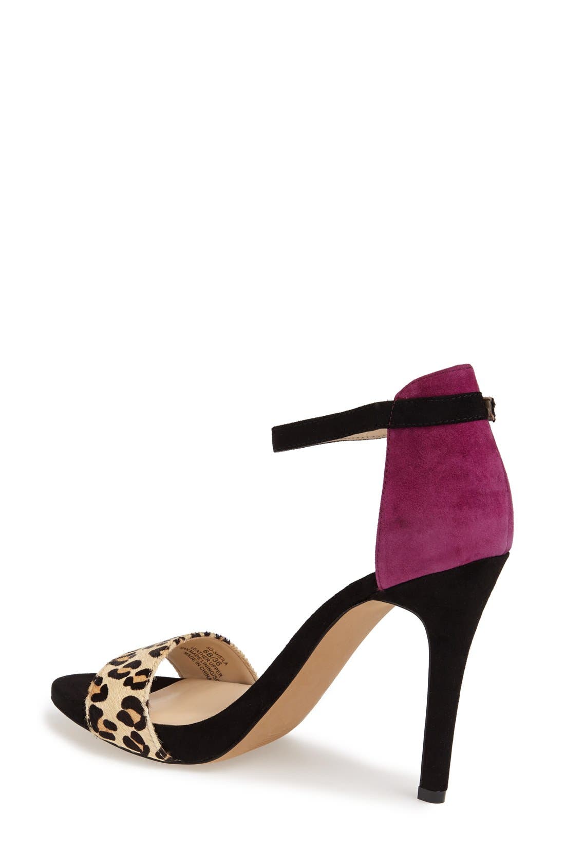 'Sheila' Sandal, Alternate, color, NATURAL/ CRANBERRY/ BLACK