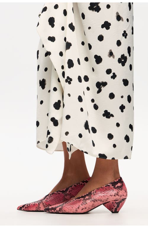 Bimba Y Lola Leather Medium Heel Court Shoe In Multi