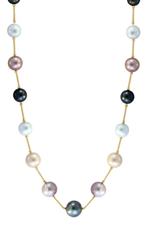 14K Gold & Mixed Tone 9-11mm Freshwater Pearl Necklace