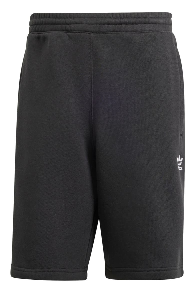 Trefoil Essentials Sweat Shorts, Alternate, color, BLACK