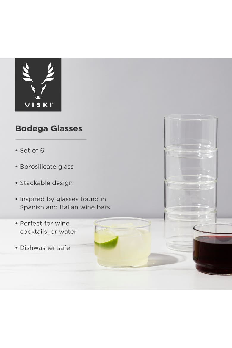 Raye Crystal Bodega Glasses Set of 6, Alternate, color, Clear