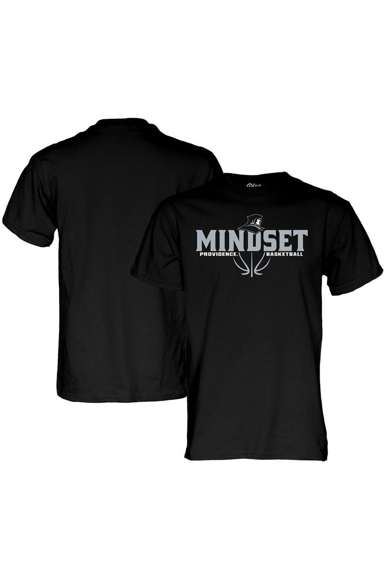 Unisex Blue 84  Black Providence Friars Men's Basketball Mindset T-Shirt, Main, color, Black