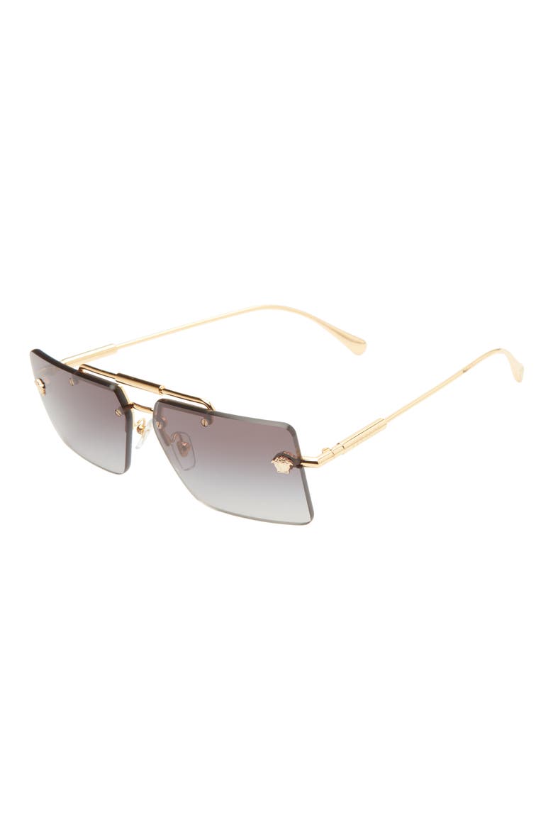 60mm Gradient Rectangular Sunglasses, Alternate, color, GOLD/FUCHSIA