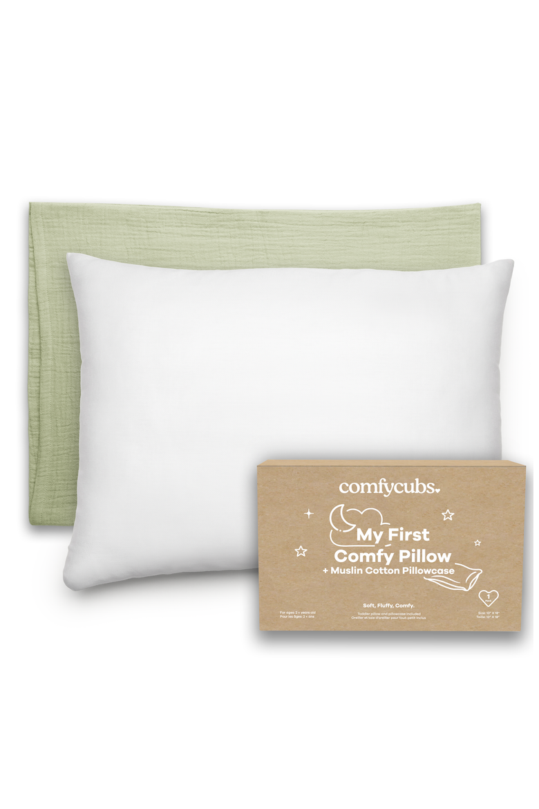 Toddler Pillows with Soft Muslin Pillow Case, Main, color, Sage