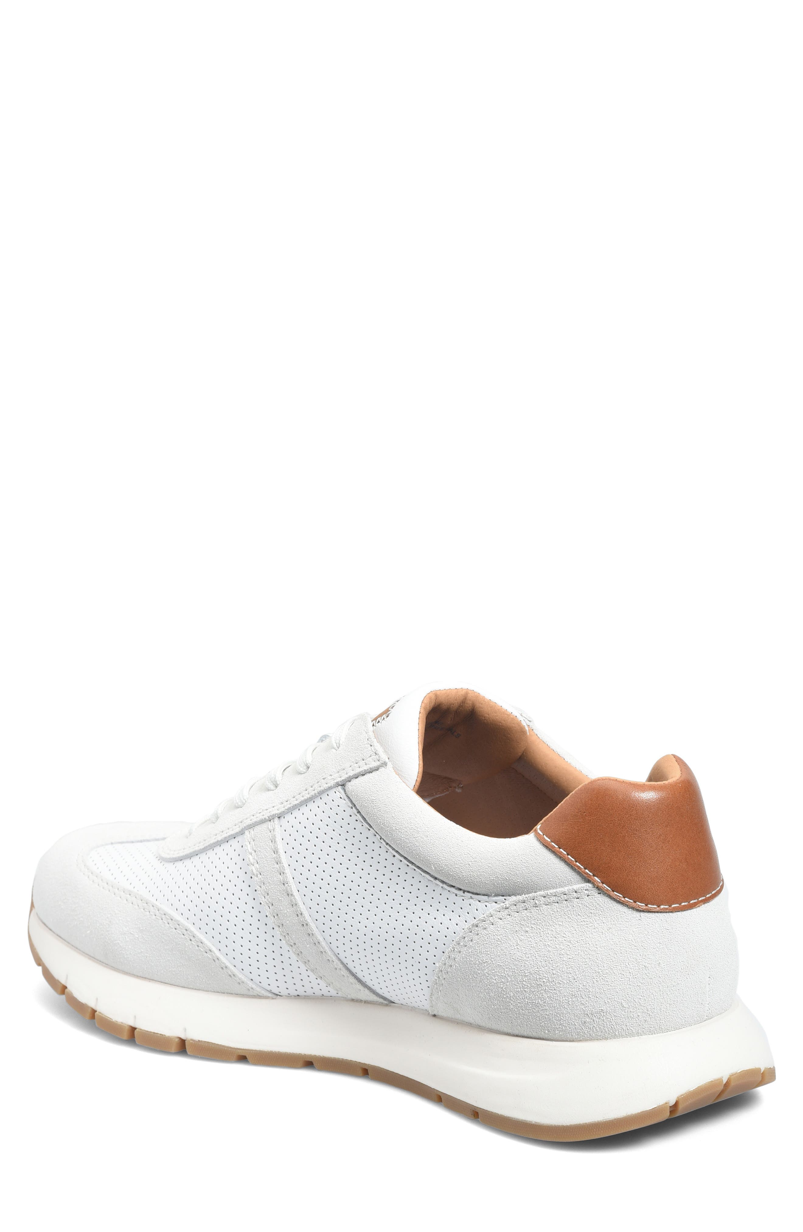 Hudson Faux Leather Sneaker, Alternate, color, WHITE/COR LUGGAGE