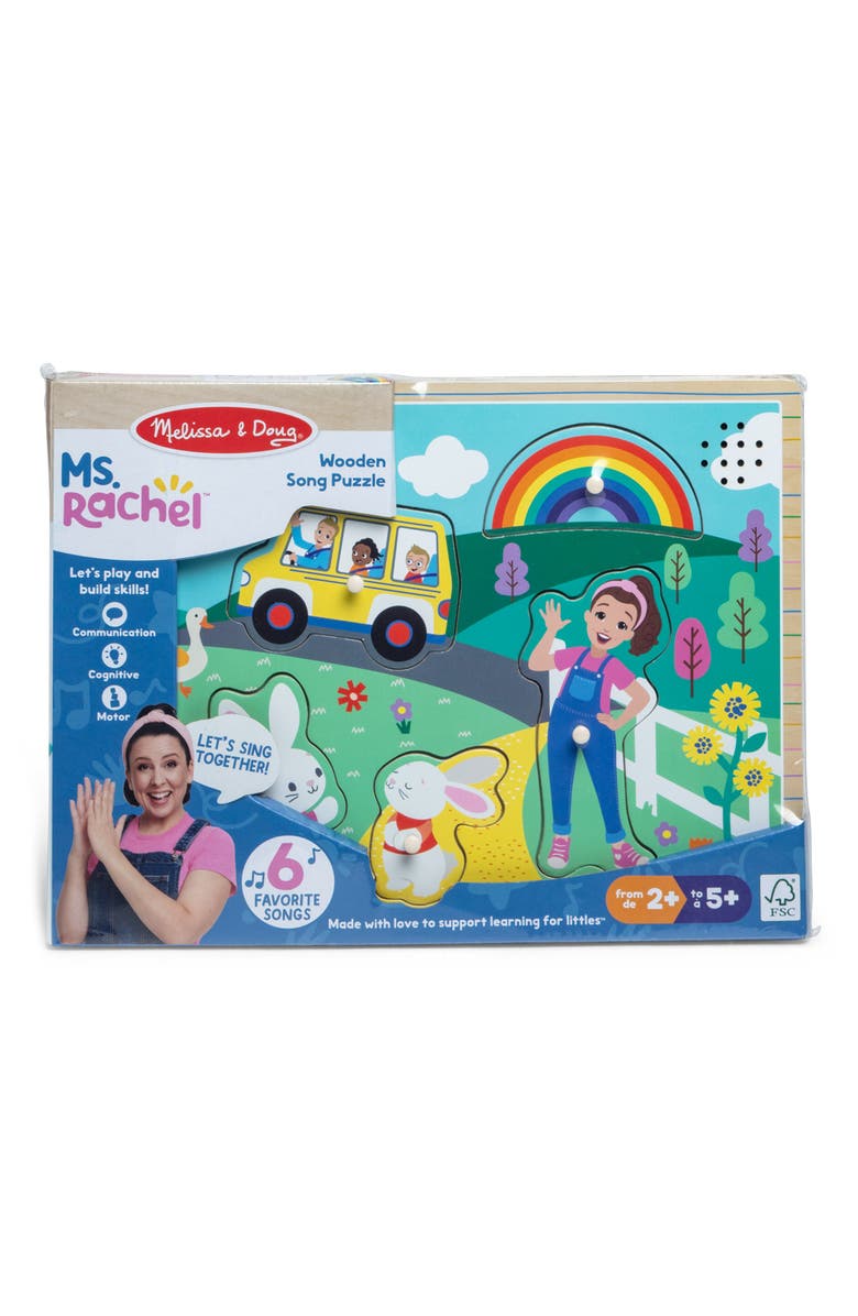 Melissa & Doug Ms. Rachel 6-Piece Wooden Song Puzzle, Alternate, color, 