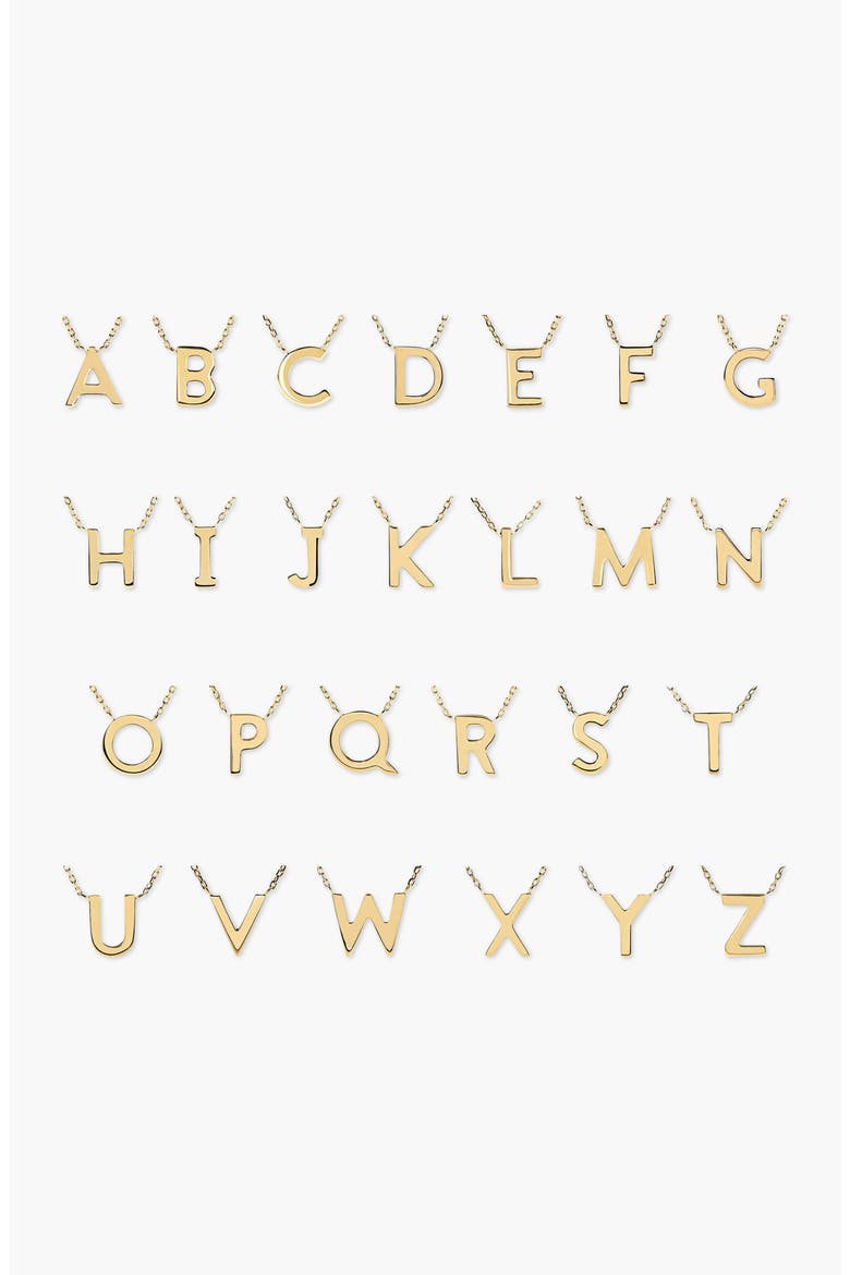 Letter Necklace, Main, color, 10k Yellow Gold - J
