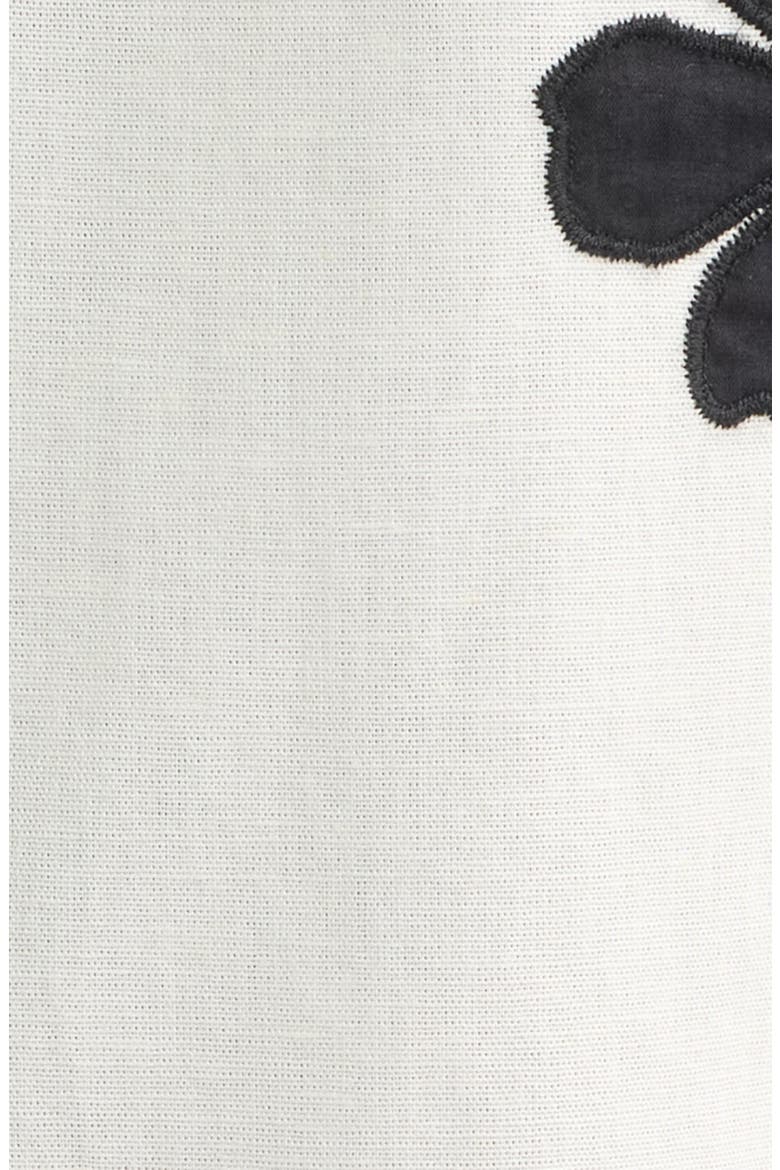 Didicot Floral Appliqué Cotton & Linen Camp Shirt, Alternate, color, ECRU / BLACK