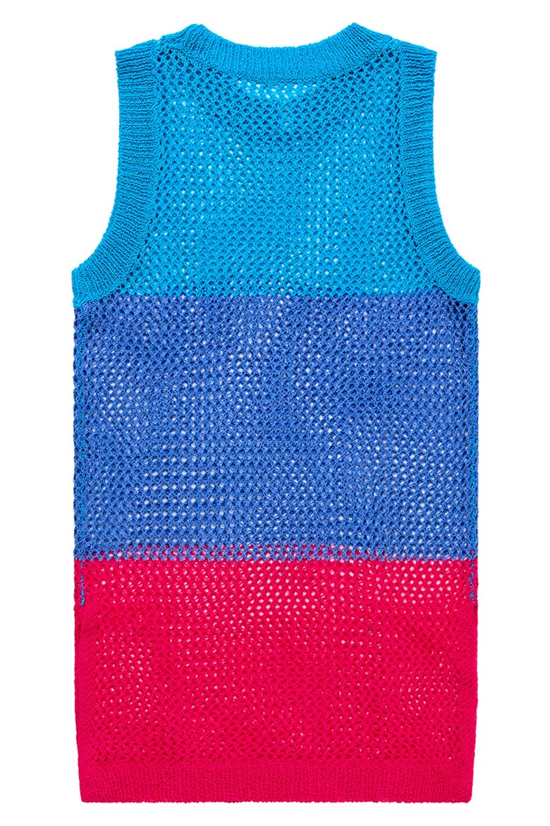 Kids' Colorblock Open Stitch Cover-Up Sundress, Alternate, color, BLUE MULTI