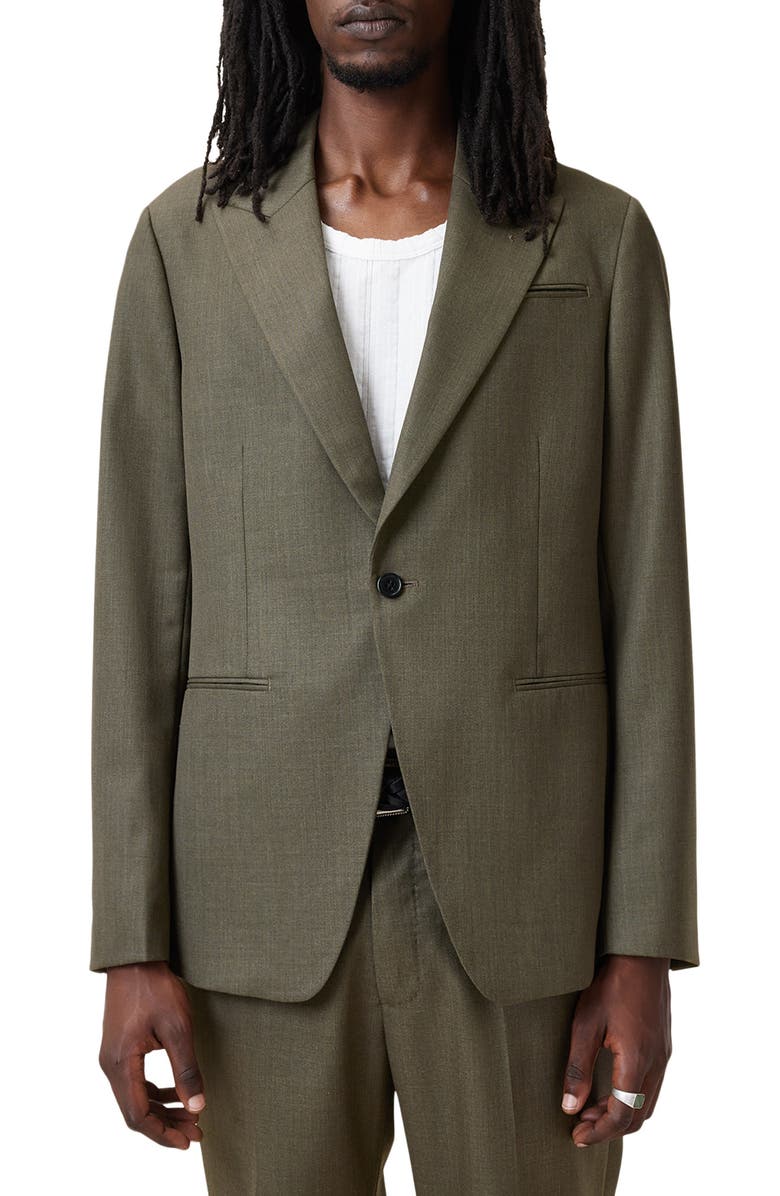 AllSaints Ward Khaki Brown Twill Sport Coat, Main, color, 