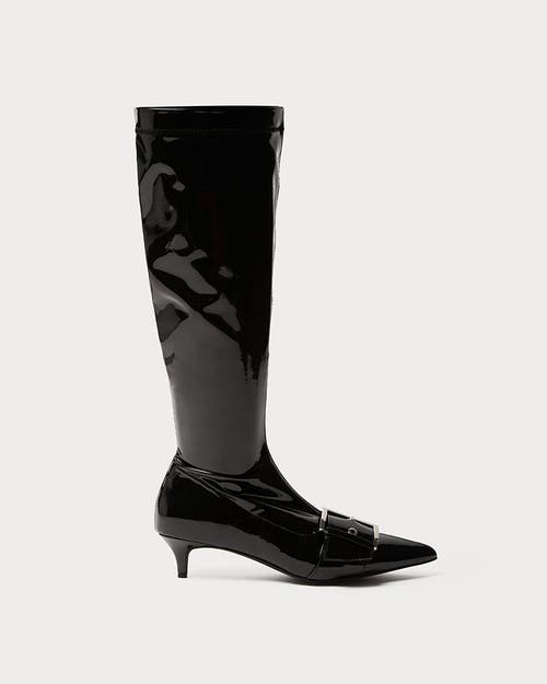 Weworewhat Knee High Buckle Boot In Black
