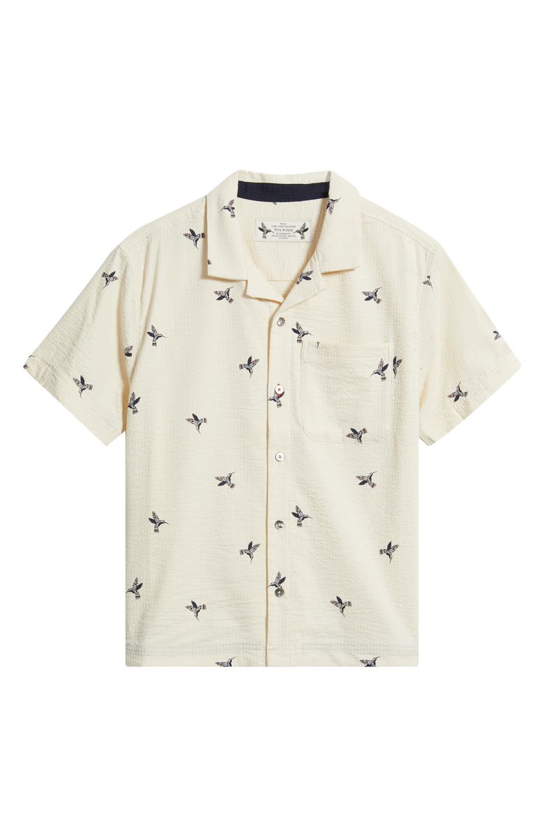 Imperfects Mr. Lynch's Seersucker Camp Shirt, Alternate, color, Natural Hummingbird