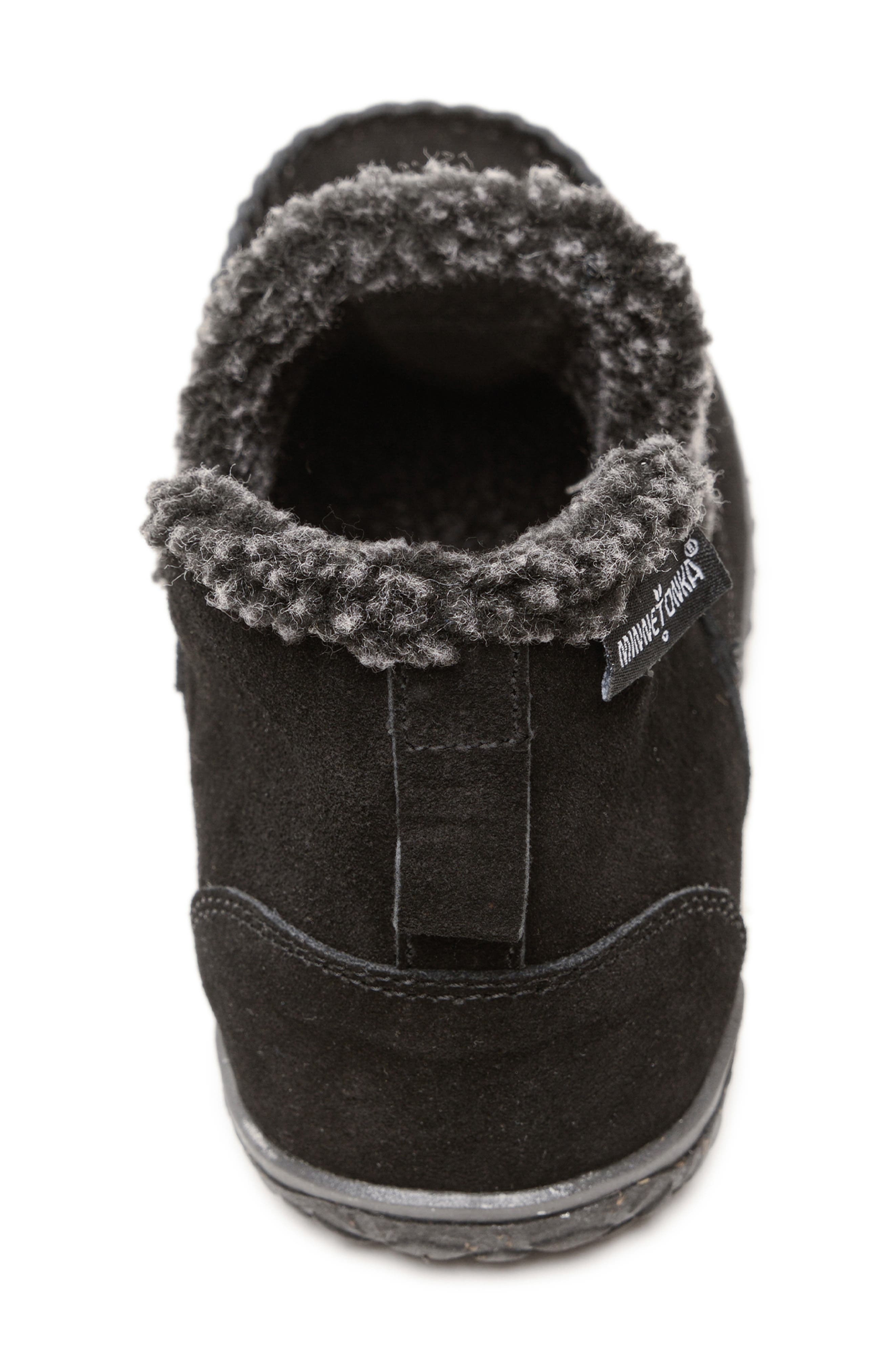 Minnetonka Taren Suede Loafer, Alternate, color, Black