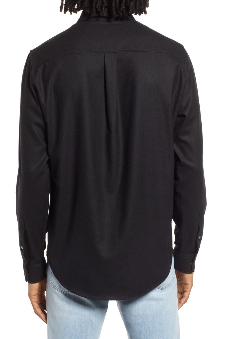 Washable Button-Up Shirt, Alternate, color, NOIR