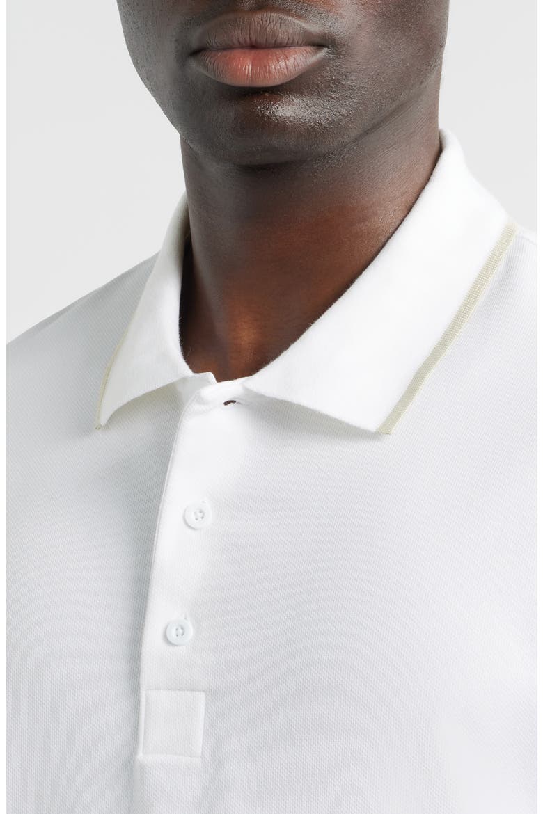 Courtside Tipped Piqué Polo, Alternate, color, WHITE/ SAND