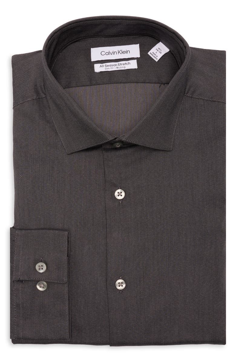 Calvin Klein All Season Slim Fit Stretch Dress Shirt, Main, color, 