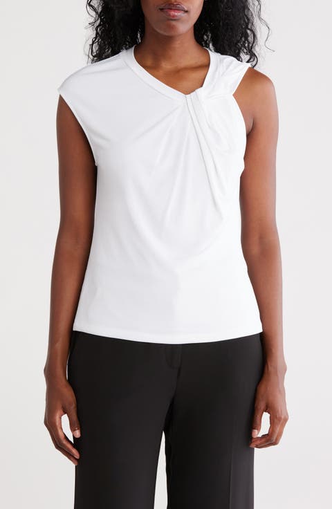 Twist Neck Cap Sleeve Top
