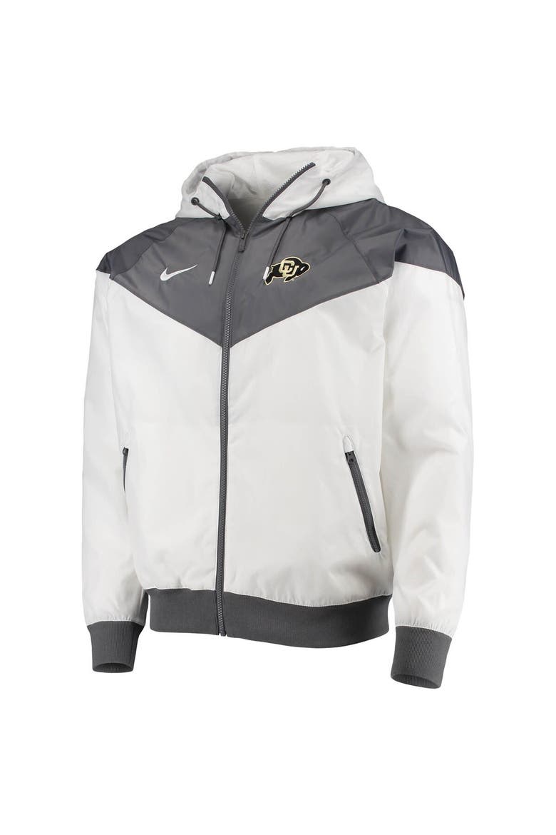 Men's Nike White Colorado Buffaloes Windrunner Raglan Full-Zip Hoodie Jacket, Alternate, color, White