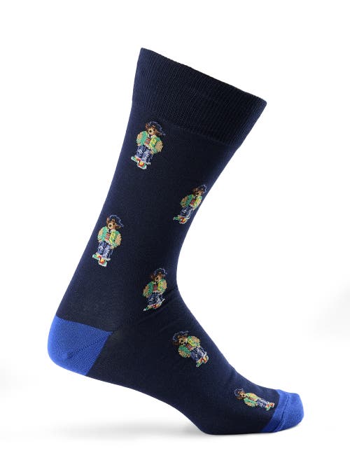 Polo Ralph Lauren Big & Tall Mini Bear 2-pk Crew Socks In Navy