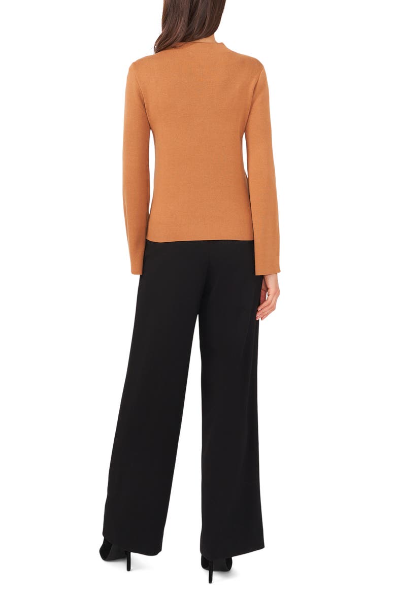 Funnel Neck Cotton Blend Sweater, Alternate, color, DESERT CAMEL