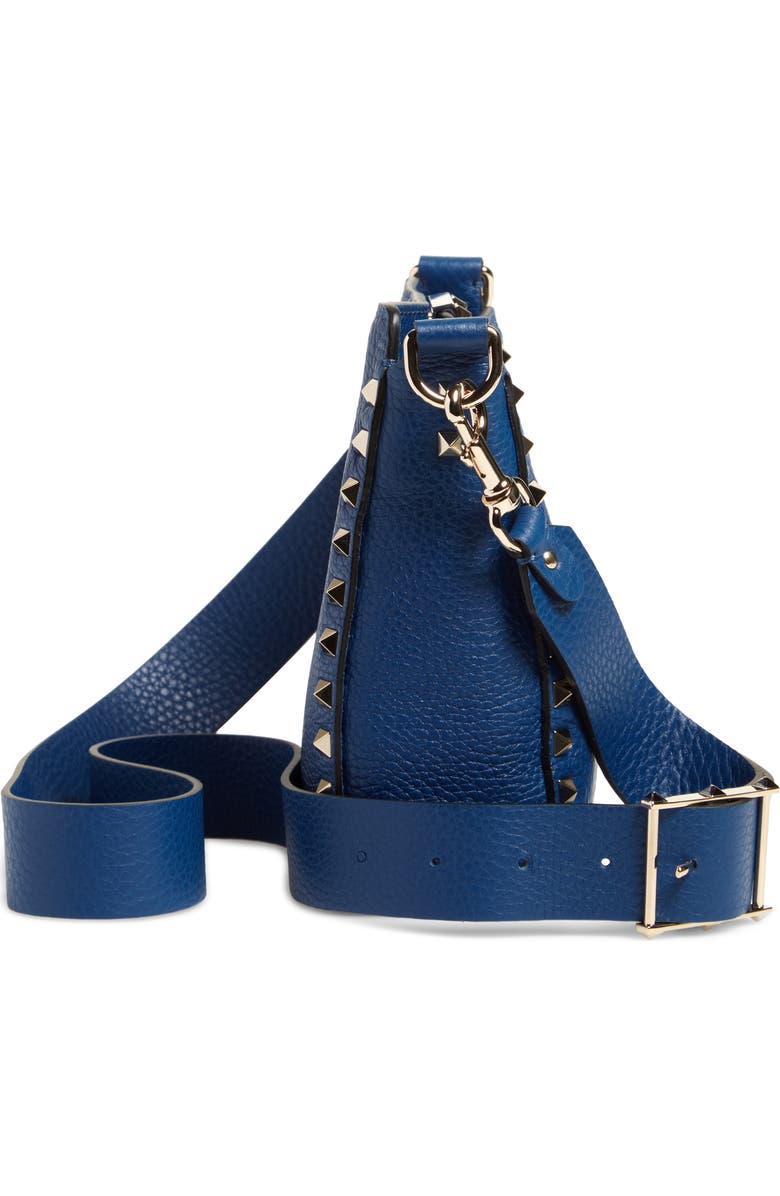 Valentino Garavani Mini Rockstud Leather Hobo Bag, Alternate, color,
