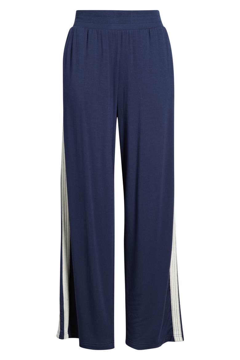 Deanna Wide Leg Fleece Pants, Main, color, STARGAZER / ECRU