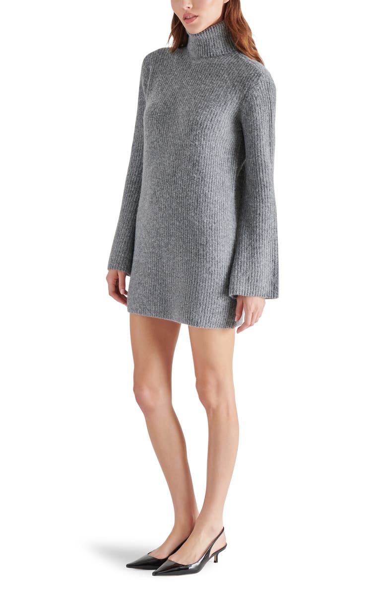 Steve Madden Abbie Long Sleeve Sweater Minidress, Alternate, color, Heather Grey