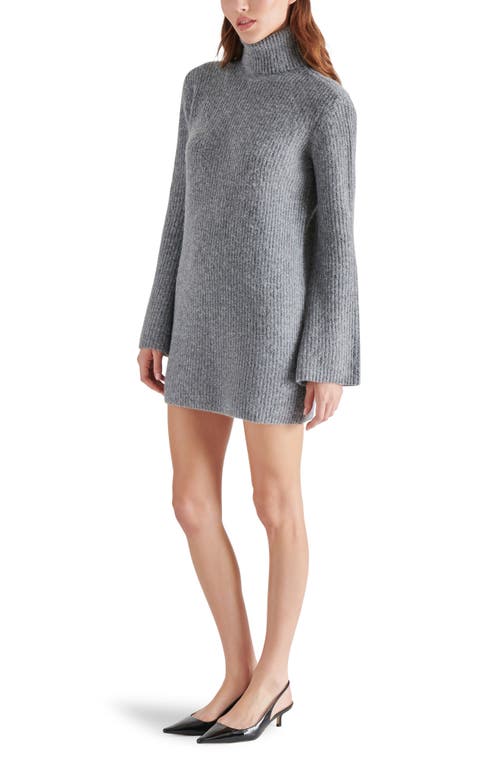 Steve Madden Abbie Long Sleeve Sweater Minidress In Gray